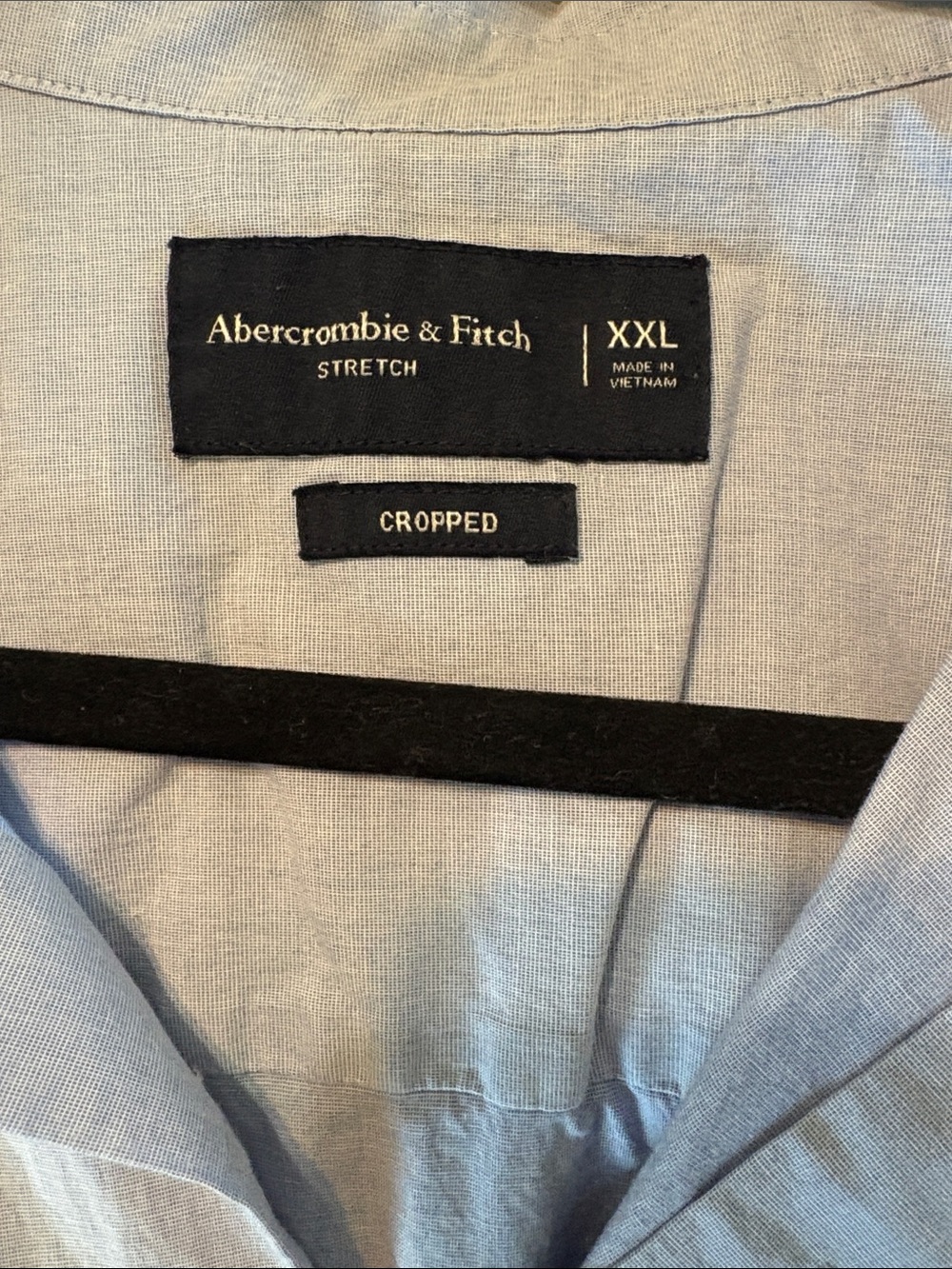 Abercrombie & Fitch Cropped Blue Camp Shirt Button Down XXL - Picture 4 of 5